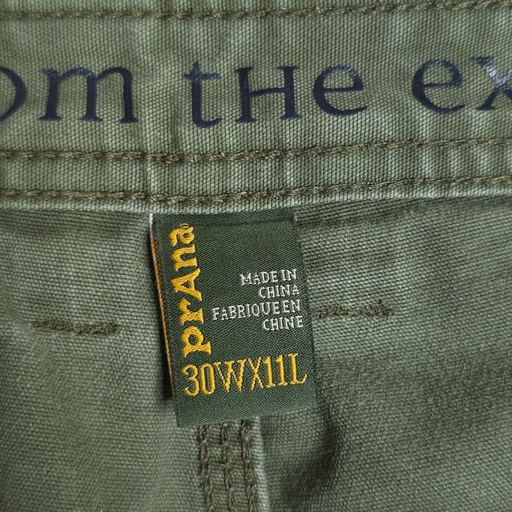 Prana Bronson Shorts Mens 30x11 Green Stretch Organic Cotton Canvas Hiking Chino - Picture 6 of 9